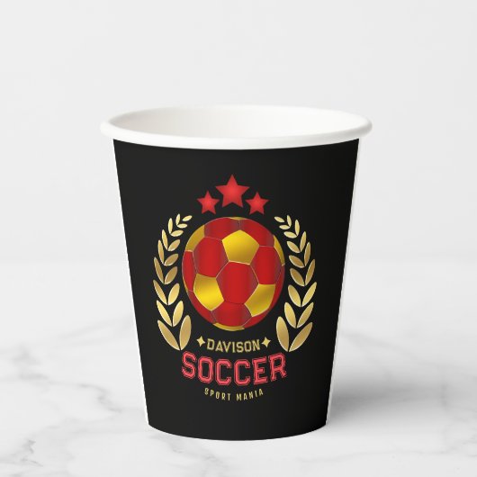 Aangepaste Voetbalfeest Kunst Papieren Bekers (Voorkant)