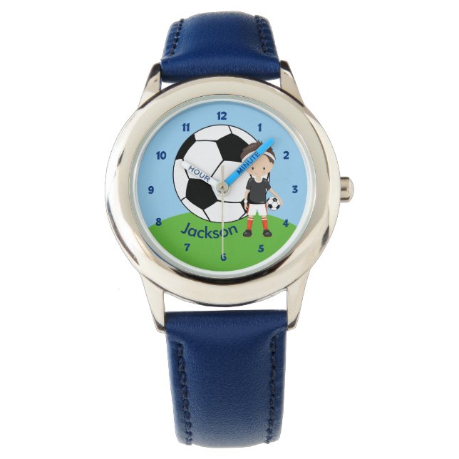 Aangepaste voetbaljongen horloge (Voorkant)