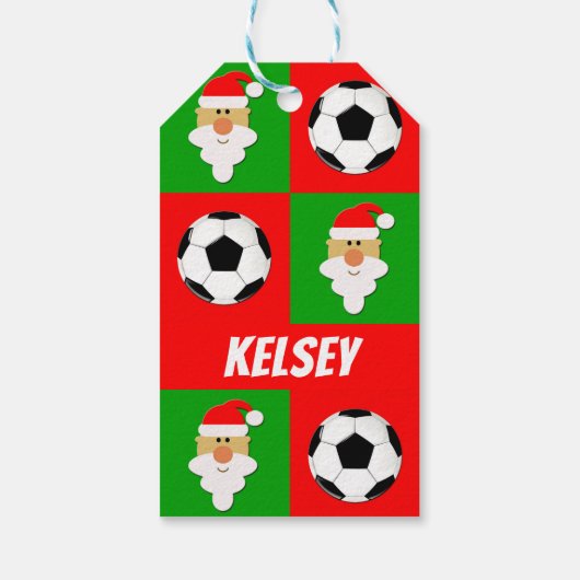 Aangepaste Voetballen en kerstcadeaus voor kerstca Cadeaulabel (Achterkant)