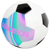 Aangepaste Voetballen Naam Holographic Girly Unico (Drie kwart)