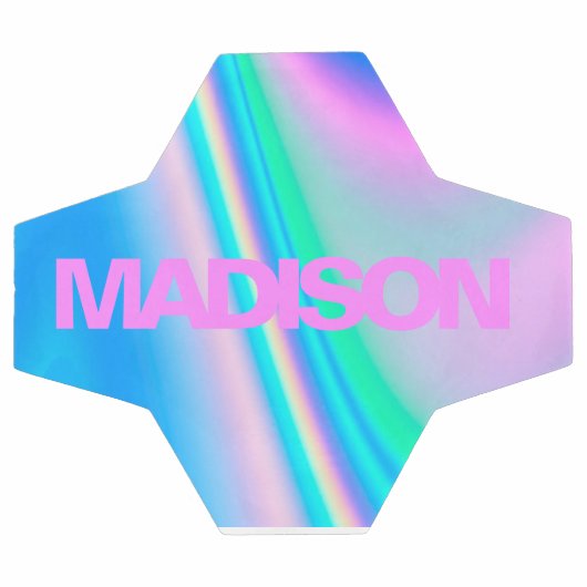 Aangepaste Voetballen Naam Holographic Girly Unico (Enkel)