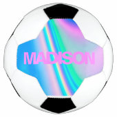 Aangepaste Voetballen Naam Holographic Girly Unico (Voorkant)