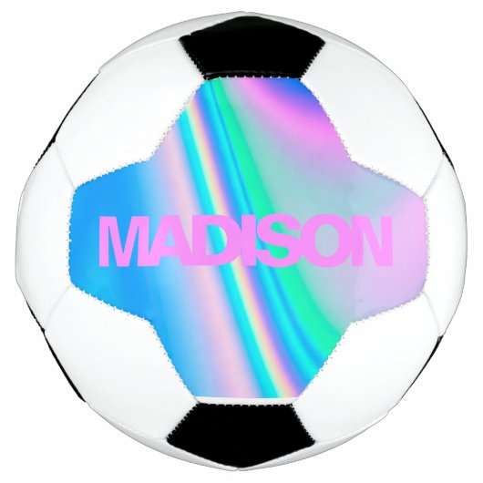 Aangepaste Voetballen Naam Holographic Girly Unico (Voorkant)