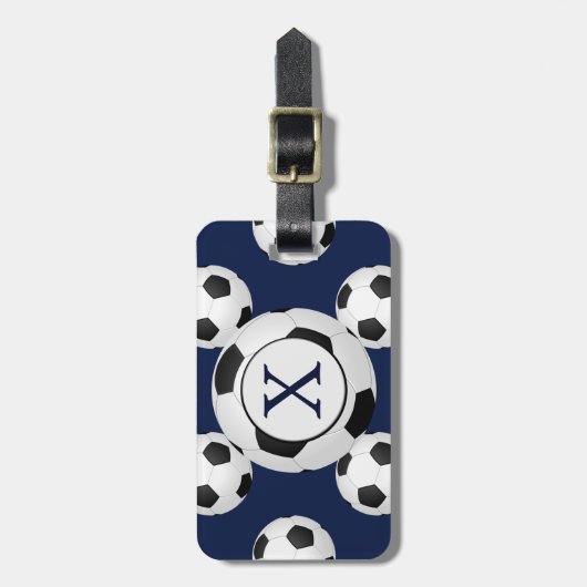 Aangepaste Voetballen voor monogram Bagagelabel (Voorkant verticaal)