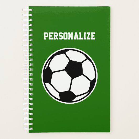 Aangepaste voetballer en coach spiraalplanner planner (Voorkant)