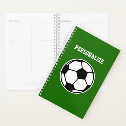 Aangepaste voetballer en coach spiraalplanner planner (Display)