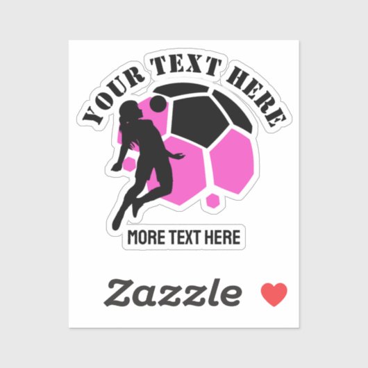 Aangepaste voetbalmeisje kinder voetbal verjaardag sticker (Vel)