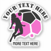 Aangepaste voetbalmeisje kinder voetbal verjaardag sticker (Voorkant)
