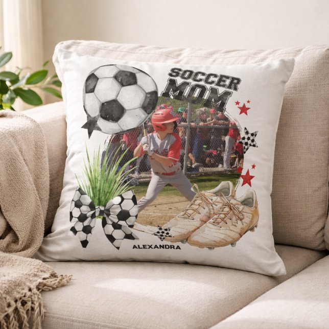 Aangepaste Voetbalmoeder Fotosamenstelling Kussen (Creator heeft geüpload)