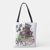 Aangepaste Voetbalmoeder Fotosamenstelling Tote Bag (Achterkant)