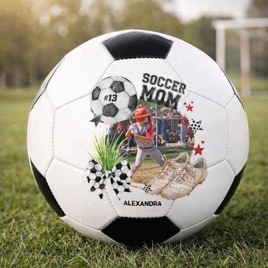 Aangepaste Voetbalmoeder Fotosamenstelling Voetbal