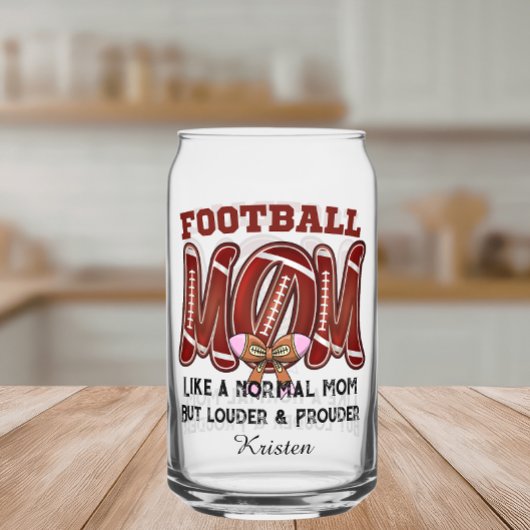 Aangepaste voetbalmoeder sportmoeder Moederdag Blikvorm Glas