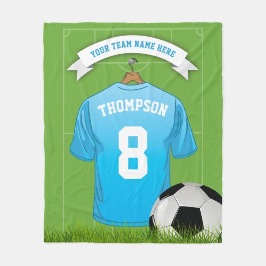 Aangepaste voetbalnaam Team Fleece Deken (Voorkant)