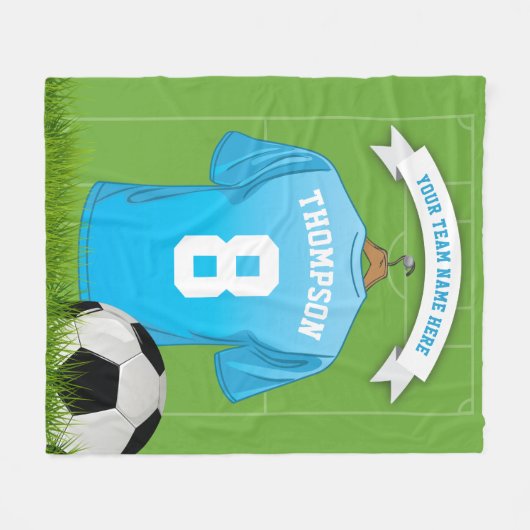 Aangepaste voetbalnaam Team Fleece Deken (Voorkant (Horizontaal))