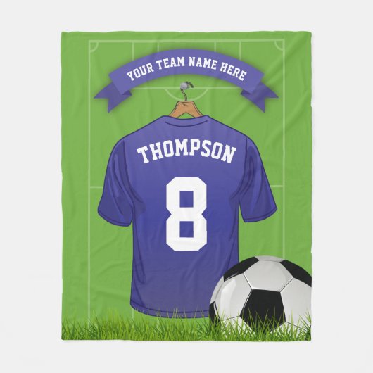 Aangepaste voetbalnaam Team Fleece Deken (Voorkant)