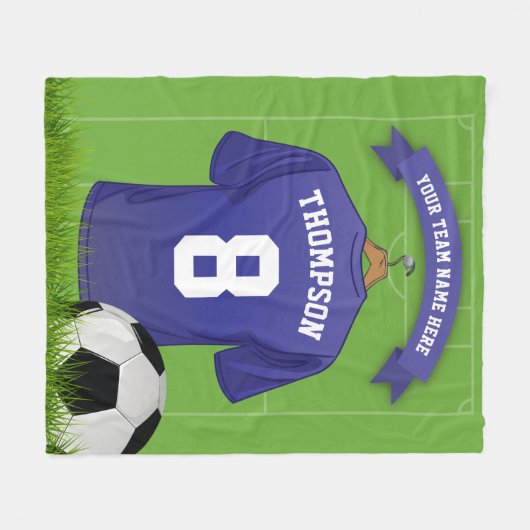 Aangepaste voetbalnaam Team Fleece Deken (Voorkant (Horizontaal))