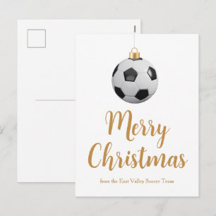 Aangepaste Voetbalornament Prettig Kerstmis Futbol Feestdagenkaart