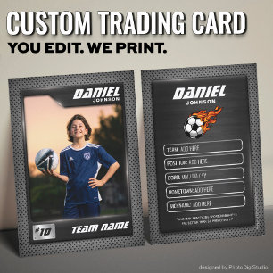 Aangepaste voetbalruilkaart, Black Graphite Sports Contactkaartje