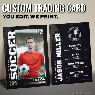 Aangepaste voetbalruilkaart, zilveren voetballer contactkaartje