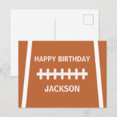 Aangepaste voetbalspeler Bal Sporten Gelukkige ver Briefkaart (Voorkant / Achterkant)