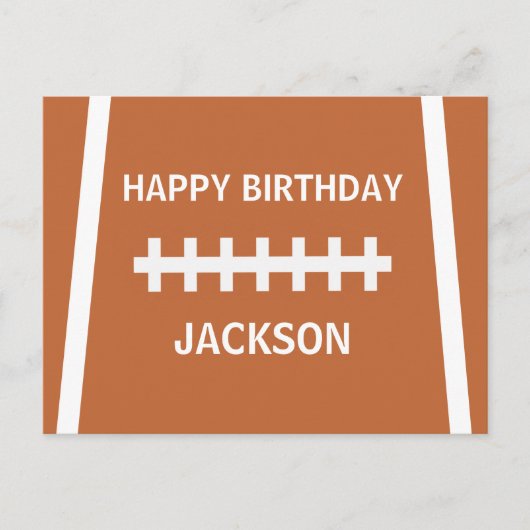 Aangepaste voetbalspeler Bal Sporten Gelukkige ver Briefkaart (Voorkant)