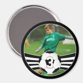 Aangepaste voetbalspeler Foto & Jersey Number Spor Magneet (Voorkant / Achterkant)