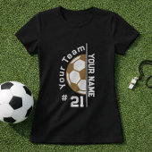 Aangepaste Voetbalspeler Naam Team Nummer Bal T-shirt