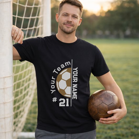 Aangepaste Voetbalspeler Naam Team Nummer Bal T-shirt