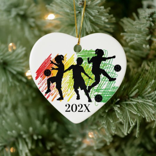 Aangepaste Voetbalspeler voor Kinderen Kerstmis Ke Keramisch Ornament (Boom)