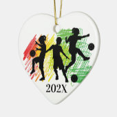 Aangepaste Voetbalspeler voor Kinderen Kerstmis Ke Keramisch Ornament (Links)