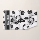 Aangepaste voetbalsporter en teamnaam handdoek (Handdoek)