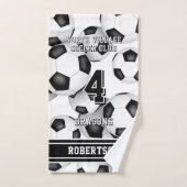 Aangepaste voetbalsporter en teamnaam handdoek (Handdoek)