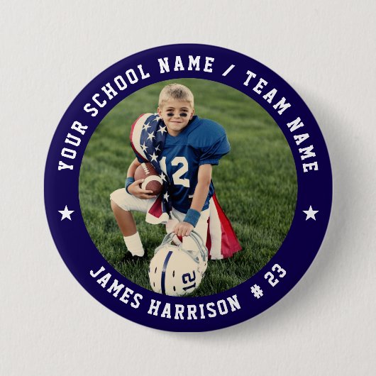 Aangepaste Voetbalteam Foto Ronde Button 7,6 Cm (Voorkant)