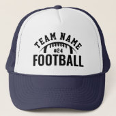 Aangepaste Voetbalteam Naam Nummer Marineblauw Trucker Pet (Voorkant)