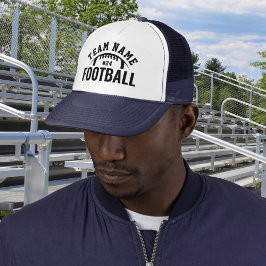 Aangepaste Voetbalteam Naam Nummer Marineblauw Trucker Pet