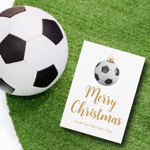 Aangepaste Voetbalteam Prettig Kerstfeest Feestdagenkaart