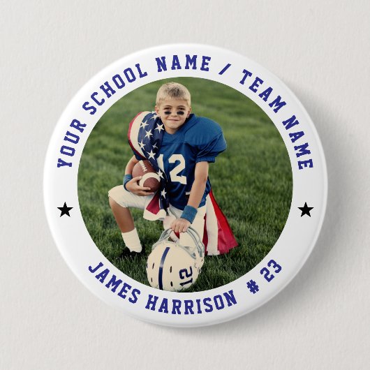 Aangepaste Voetbalteamfoto Ronde Button 7,6 Cm (Voorkant)