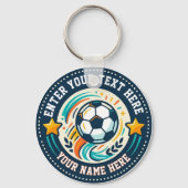 Aangepaste voetbaltekst voor fans en spelernaam sleutelhanger (Voorkant)