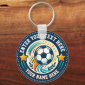 Aangepaste voetbaltekst voor fans en spelernaam sleutelhanger (Achterkant)