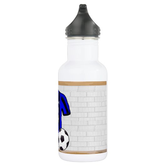Aangepaste voetbalwedstrijd met zwart en blauw foo waterfles  (Rechts)