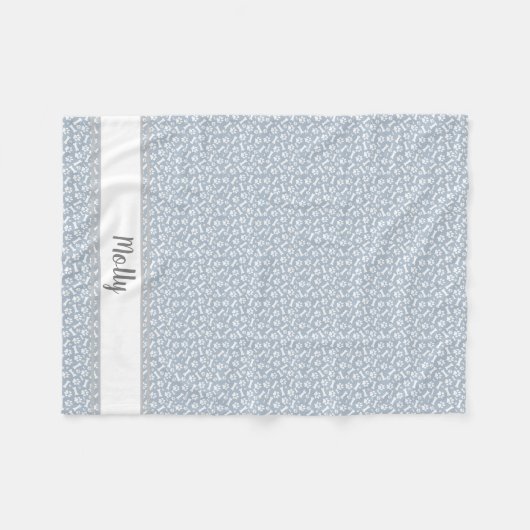 Aangepaste voetpakje - Paw Prints Dog Botten Fleece Deken (Voorkant (Horizontaal))