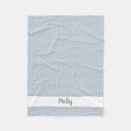 Aangepaste voetpakje - Paw Prints Dog Botten Fleece Deken (Voorkant)