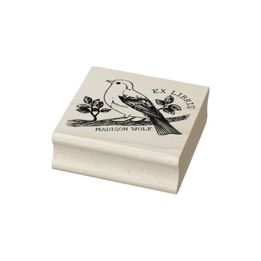Aangepaste  Vogel Ex Libris Boek Rubberstempel (Stempel)