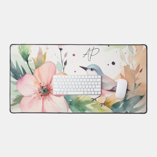 Aangepaste Vogel Waterverf Bureaumat (Keyboard & Muis)