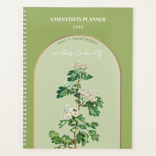 Aangepaste vogelaanflenmaand mei Hawthorn Planner (Voorkant)