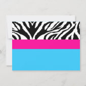 Aangepaste vogeldag cocktail Party roze & Blue Zeb Kaart (Achterkant)