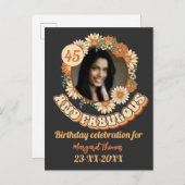 Aangepaste vogeldag Partij Matching Group floral g Uitnodiging Briefkaart (Voorkant / Achterkant)