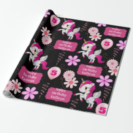 Aangepaste vogeldagUnicorns Cadeaupapier