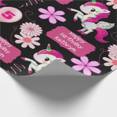 Aangepaste vogeldagUnicorns Cadeaupapier (Hoek)