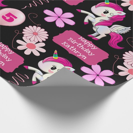 Aangepaste vogeldagUnicorns Cadeaupapier (Hoek)